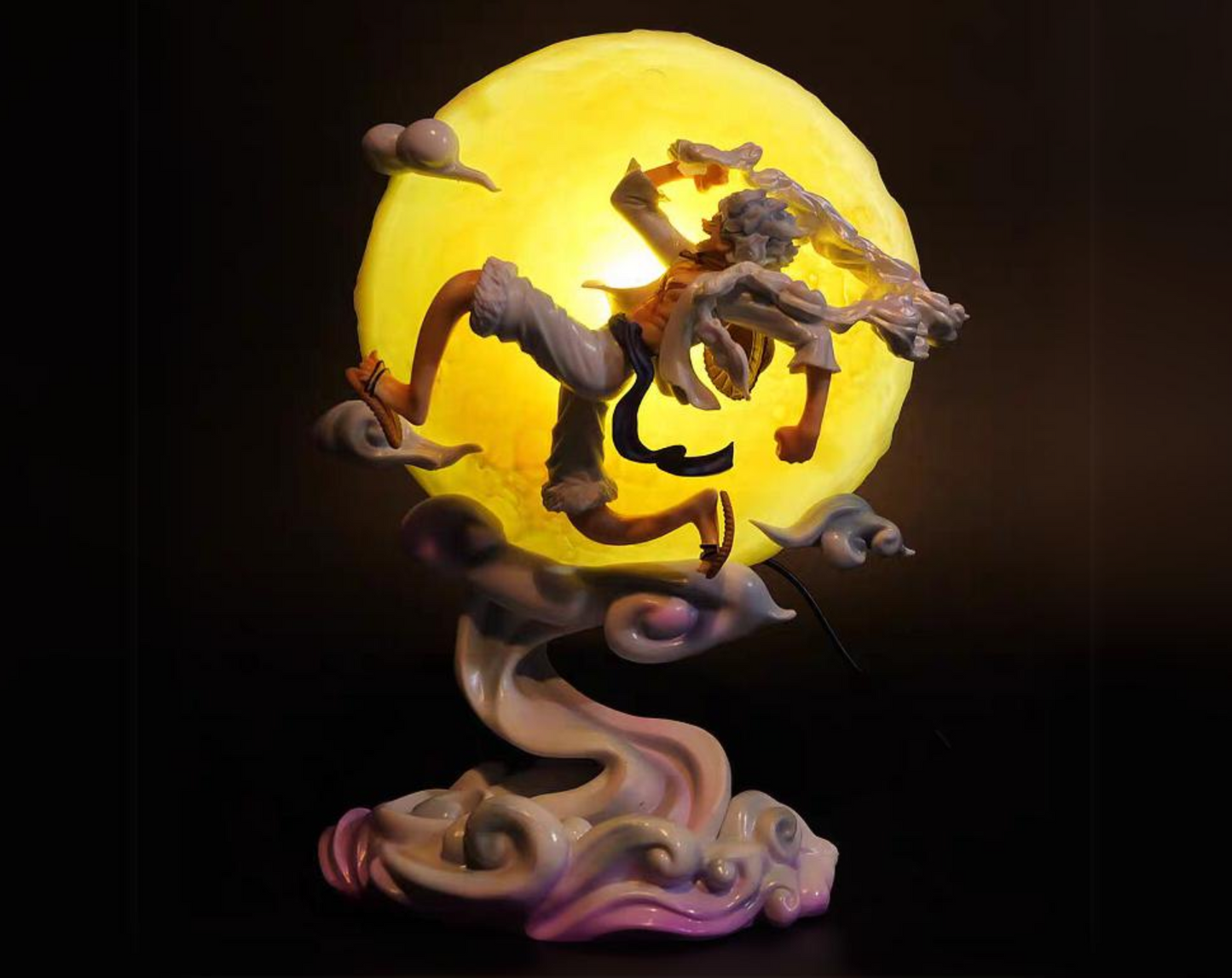 Luffy Gear 5 LED Lamp One Piece Figure Night Light Sun God Luffy Anime Room Decor One Piece Collector Lamp Gift