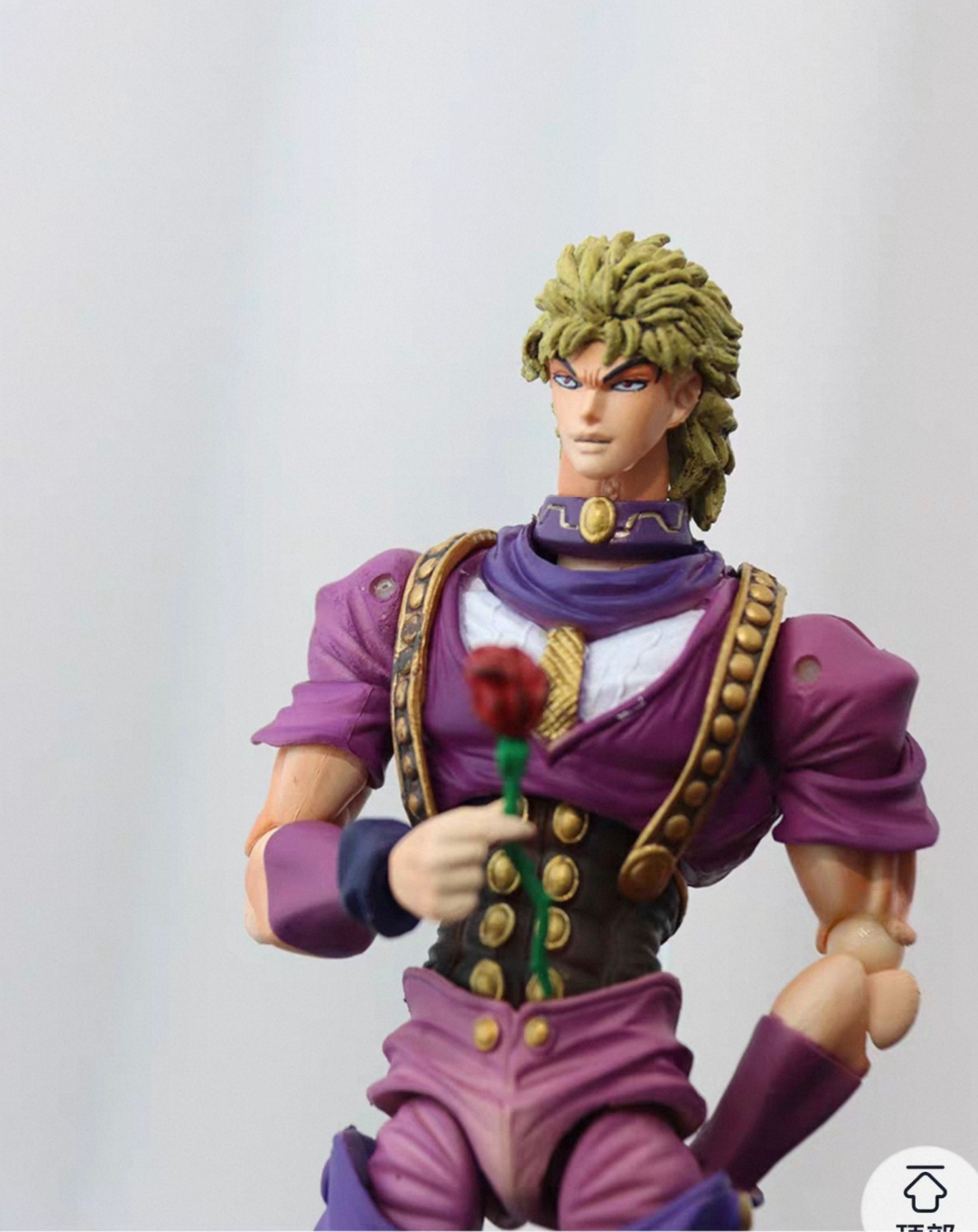 JoJo Bizarre Adventure Dio Brando collectible statue, back view showing the purple costume detailing and pose from behind