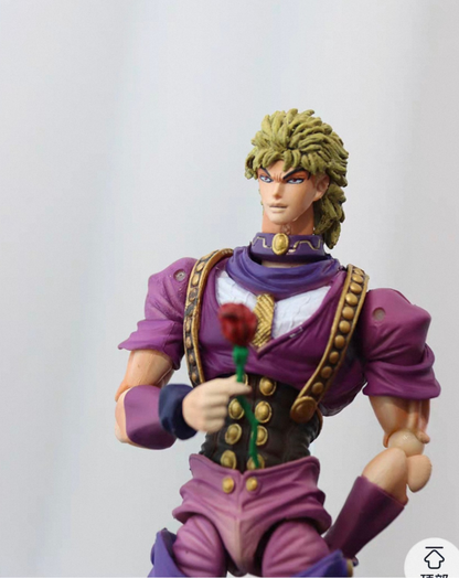 JoJo Bizarre Adventure Dio Brando collectible statue, back view showing the purple costume detailing and pose from behind