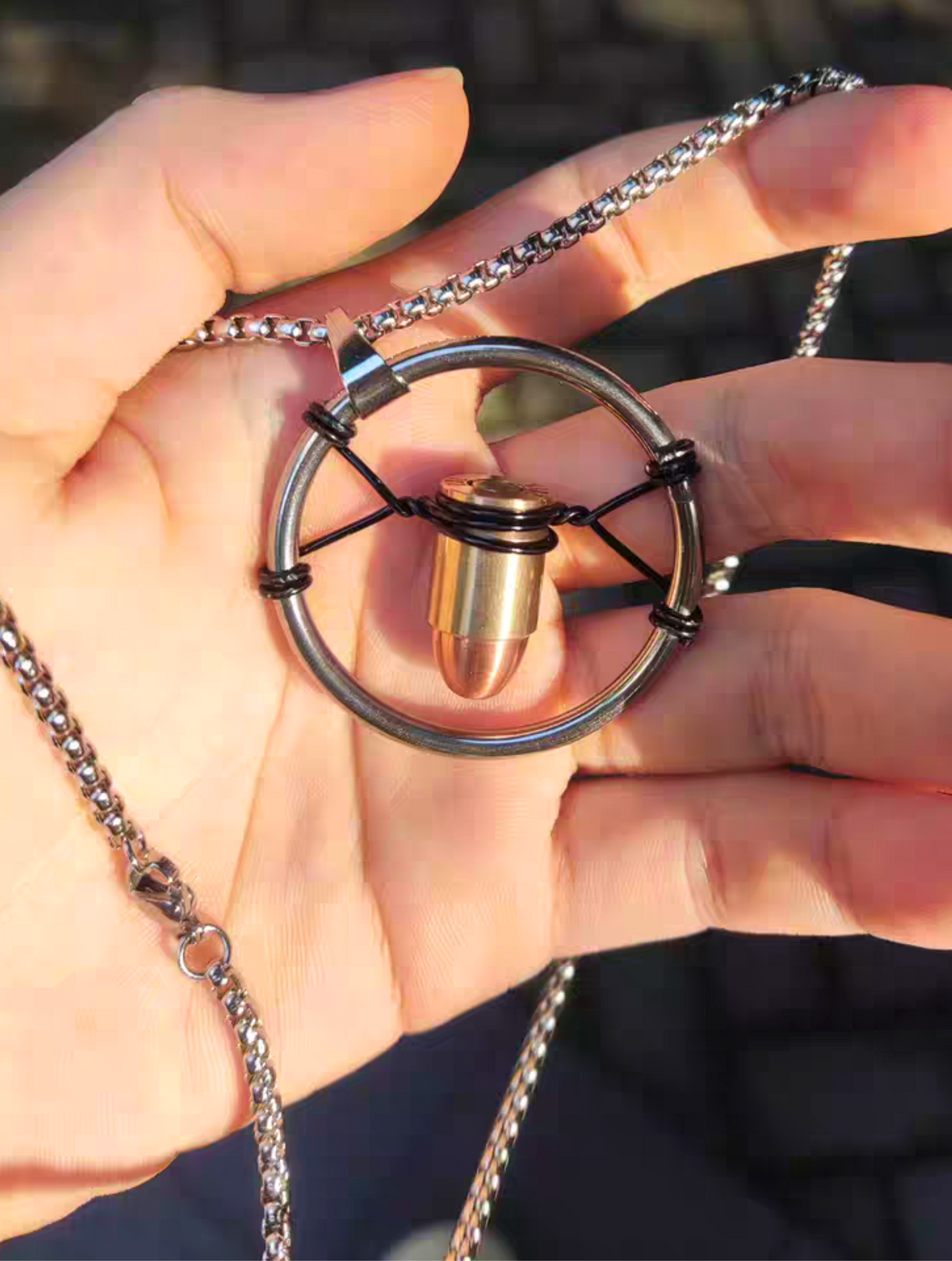 Cyberpunk Bullet Necklace V Bullet Pendant  Necklace Stainless Steel Dystopian Military Jewelry Cyberpunk V's Pendant Necklace Gift for Him
