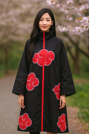 Red Cloud Black Cosplay Robe Cloak for Adults