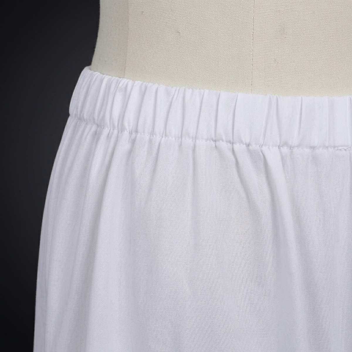 White loose cosplay pants with elastic waistband close up detail for Choso costume set