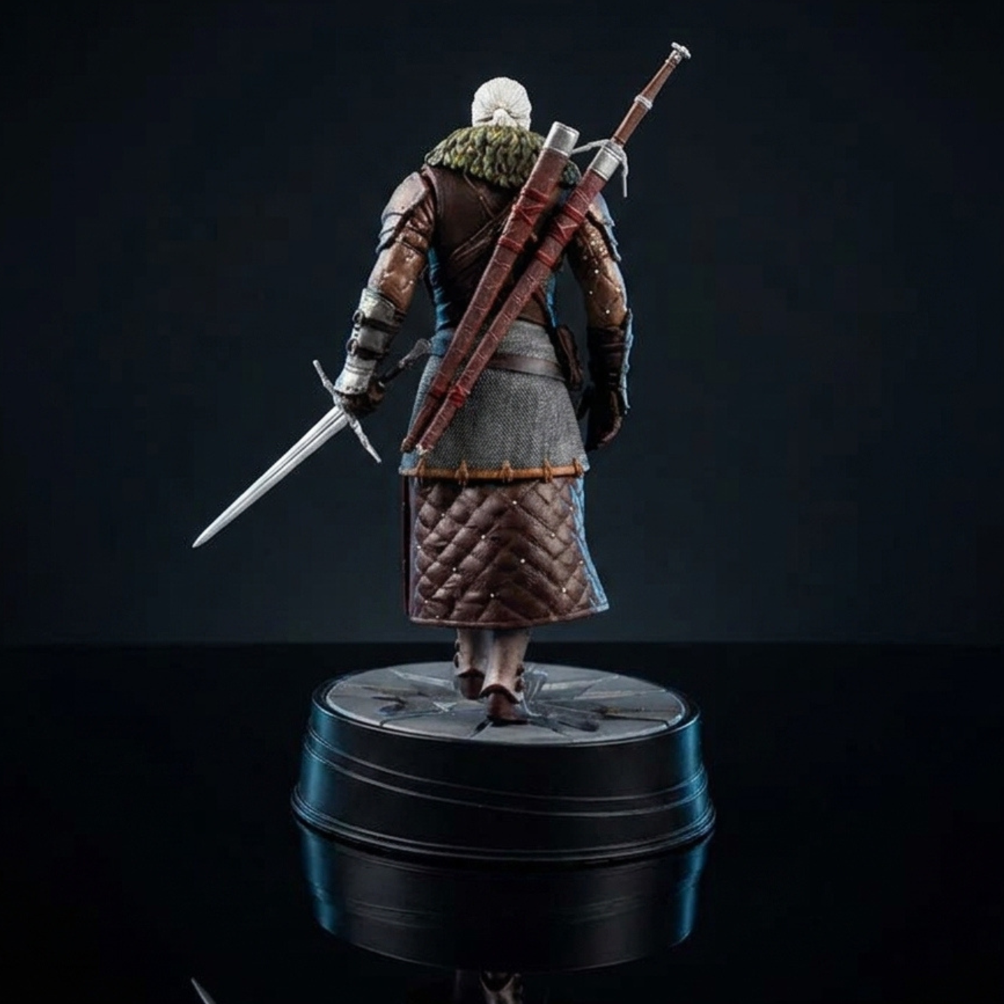 Geralt Witcher Statue Back Full View