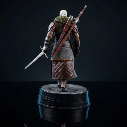 Geralt Witcher Statue Back Full View