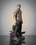 The Last of Us Joel figure front three-quarter angle, 19cm collectible statue showing the weathered outfit and base