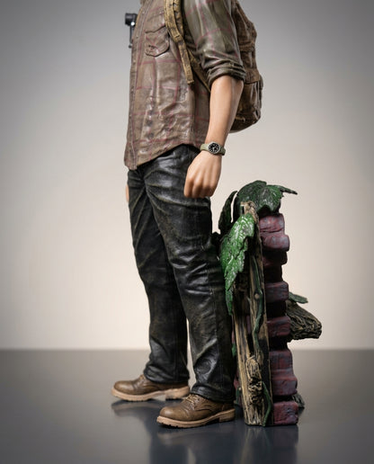 The Last of Us Joel figure lower-body angle showing the worn boots, jeans and scenic base of the 19cm statue