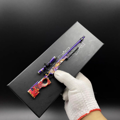 CS2 Oni Taiji AWP miniature replica in hand — fan made collectible prop, 18.5cm zinc alloy model, studio shot