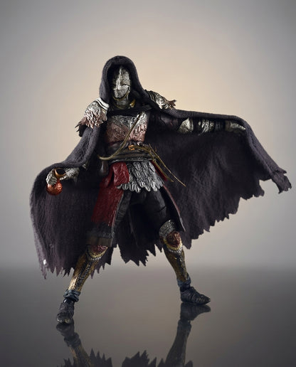 Raging Wolf Elden Ring figure with cloak spread, full front view of the hooded Tarnished knight collectible statue