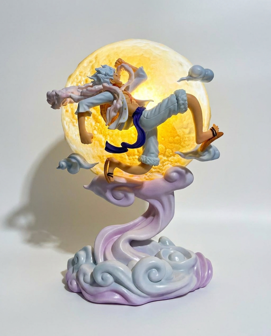 Luffy Gear 5 LED Lamp One Piece Figure Night Light Sun God Luffy Anime Room Decor One Piece Collector Lamp Gift