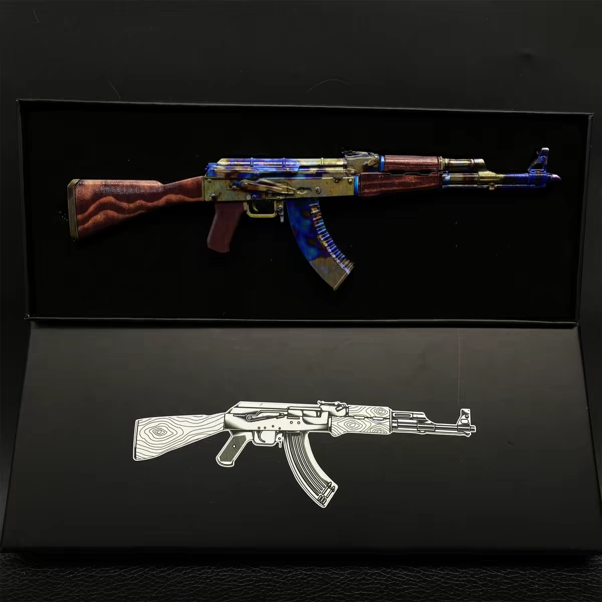 Mini Ak-47 Case Hardened Replica